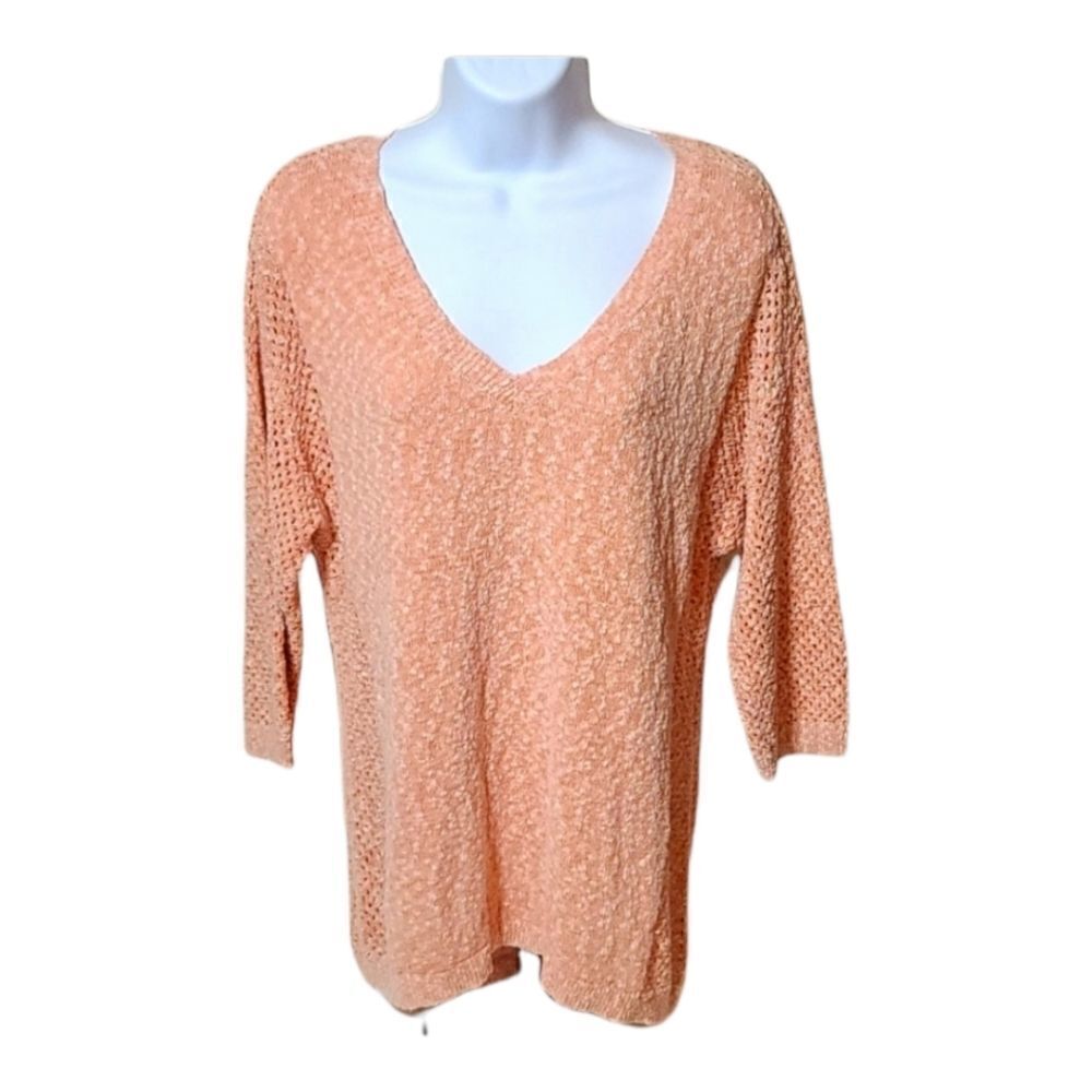 Hinge Vneck Open Weave Sweater M